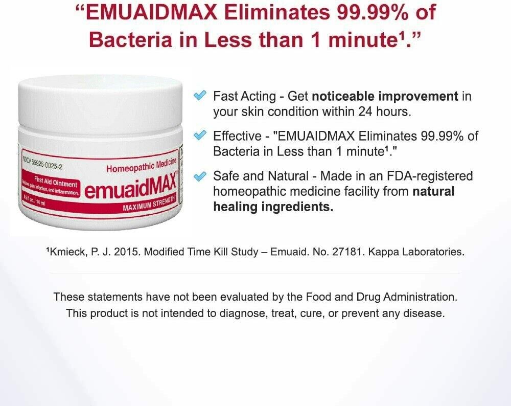 EMUAID MAX First Aid Anti-Fungal Natural Ointment 0.5oz/14mL FREE EXPRESS POST