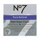Boots No7 Laboratories PURE RETINOL - Night Repair Cream Anti Aging 50mL - NEW