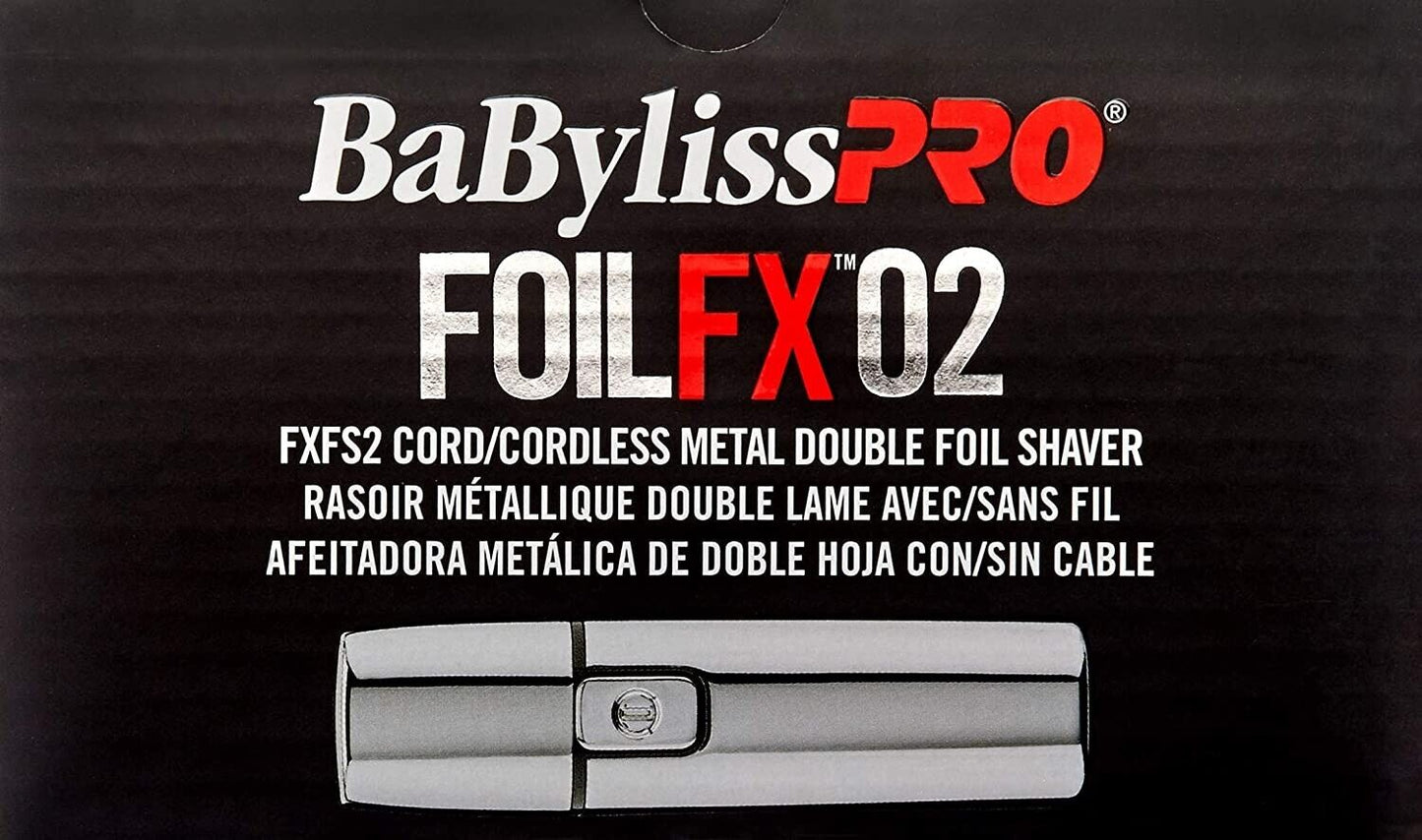 BabylissPRO FoilFX02 Metal Double Foil FX02 Hair Shaver Babyliss FXFS2 SILVER