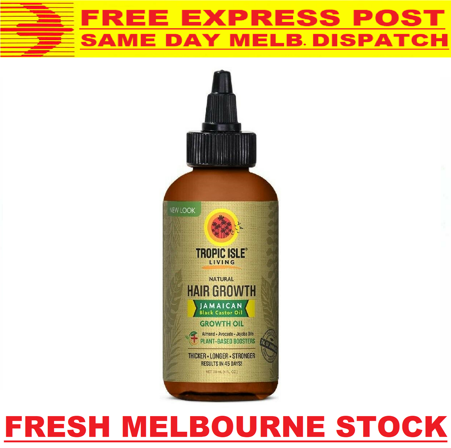 TROPIC ISLE LIVING JAMAICAN BLACK CASTOR OIL HAIR GROWTH 118mL FREE EXPRESS POST