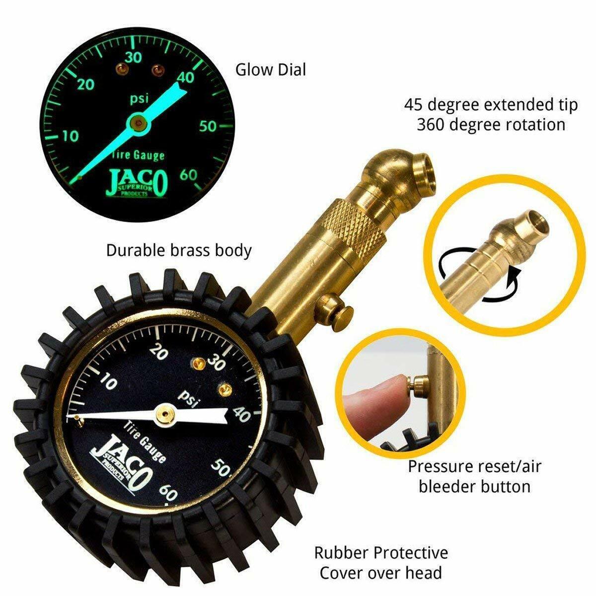 JACO Elite Tire Pressure Gauge - 60 PSI - Heavy Duty - BRAND NEW MELB STOCK