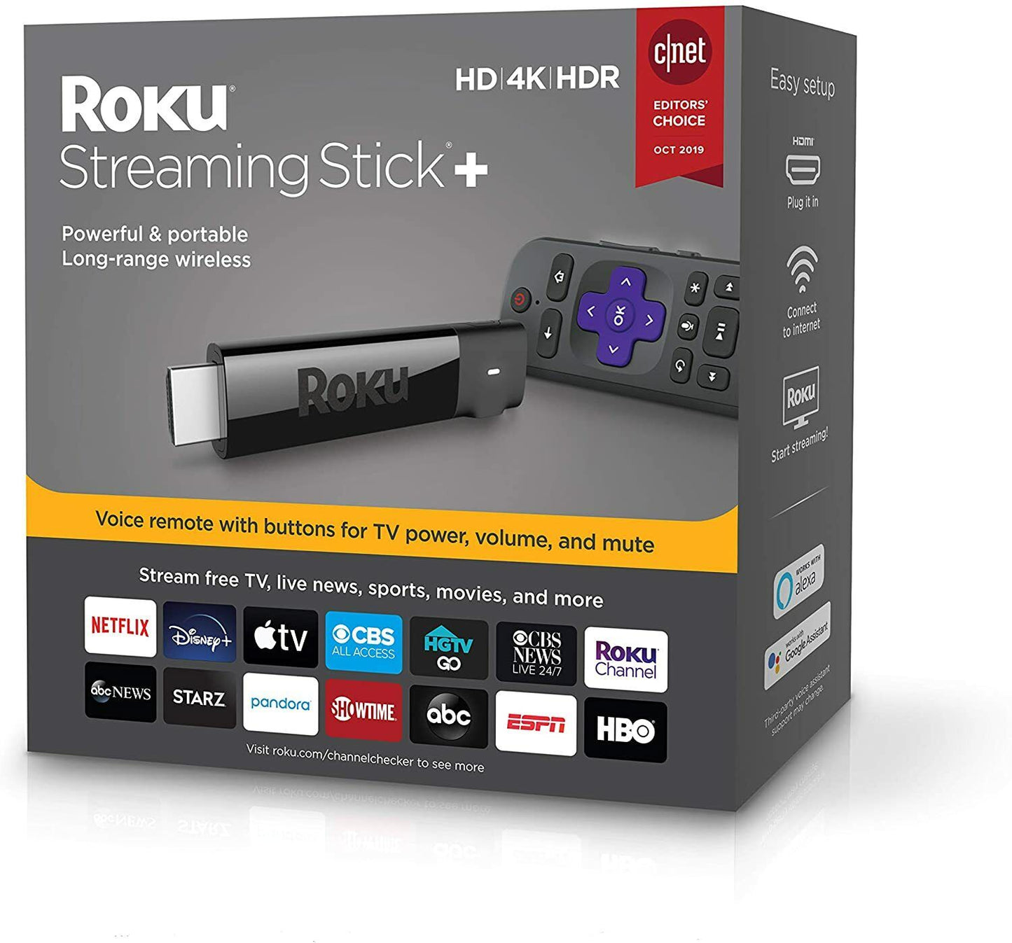 Roku Streaming Stick Plus+ 3810R 4K UHD HDR ULTRA HD w/ NETFLIX PLEX PRIME VIDEO