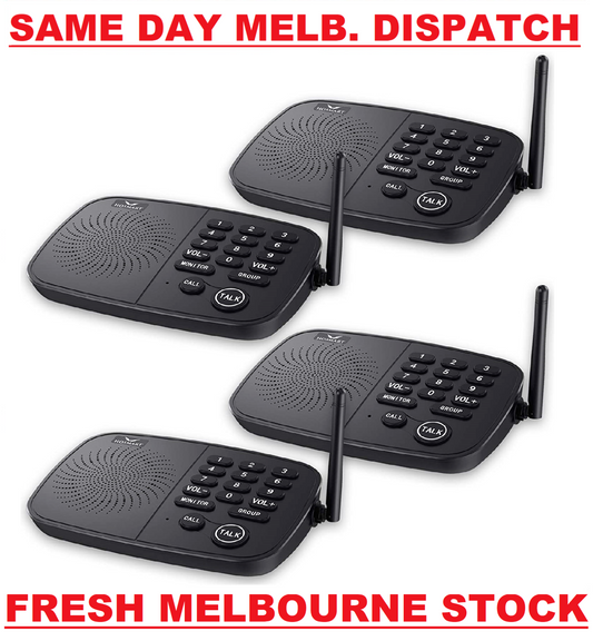 Hosmart Wireless Intercom System 1/2 Mile Long Range 10-Channel 4 Station