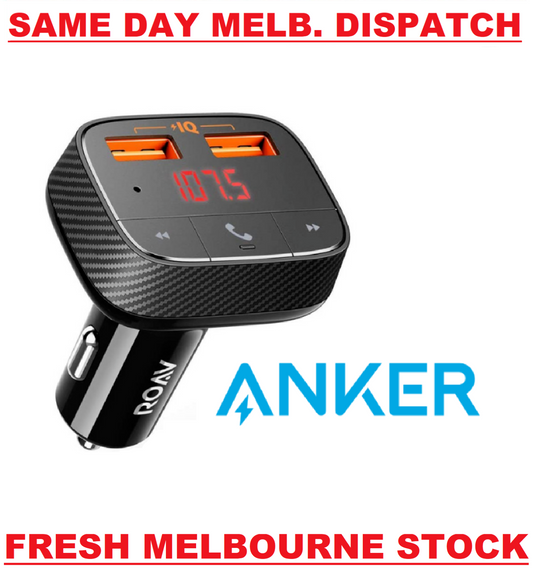ANKER ROAV FM TRANSMITTER SMARTCHARGE BLUETOOTH CAR KIT F0 HANDS FREE R5113112