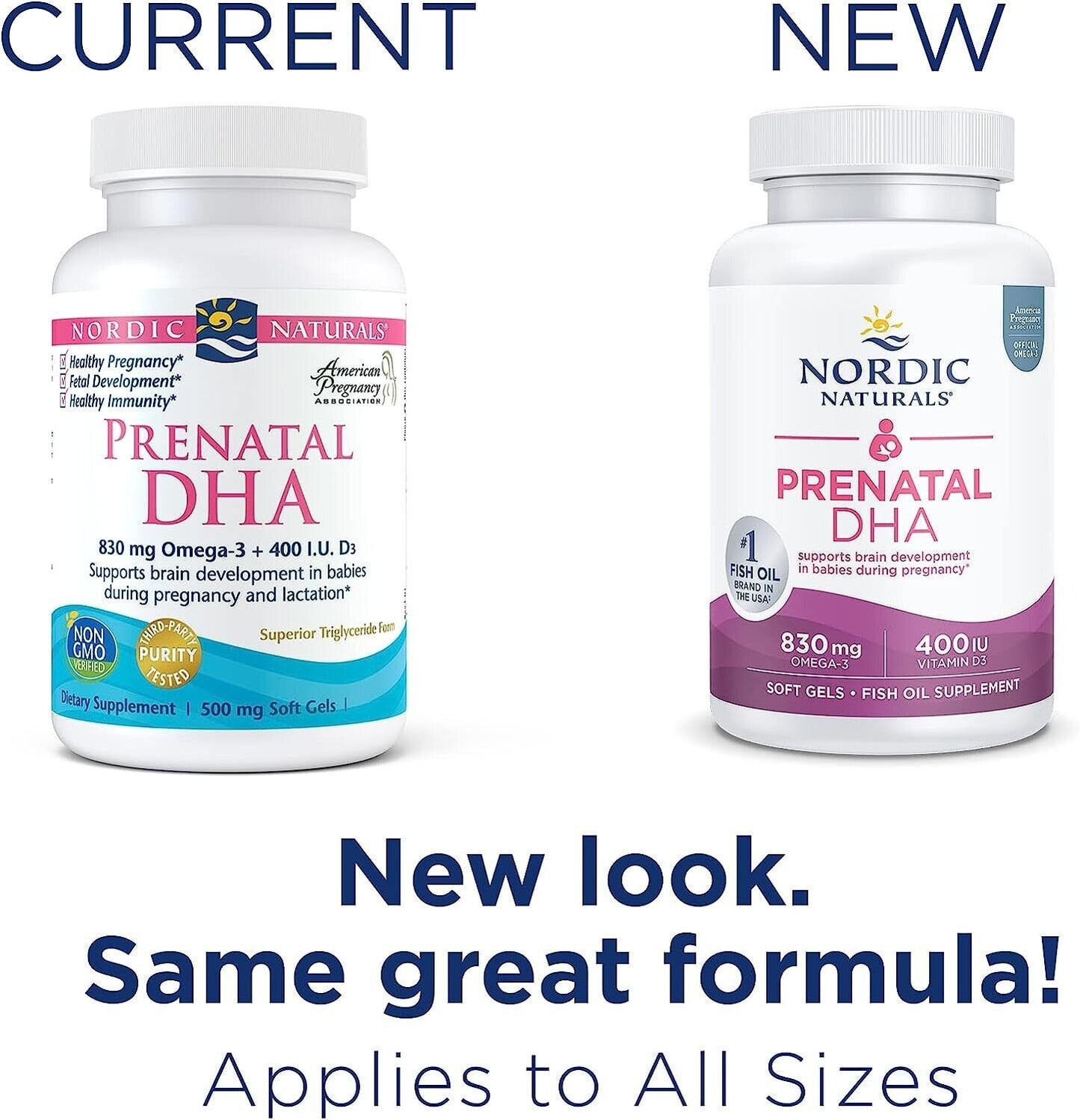 NORDIC NATURALS Prenatal DHA 830mg Omega-3 + 400 IU Vitamin D3 - 90 Soft Gels