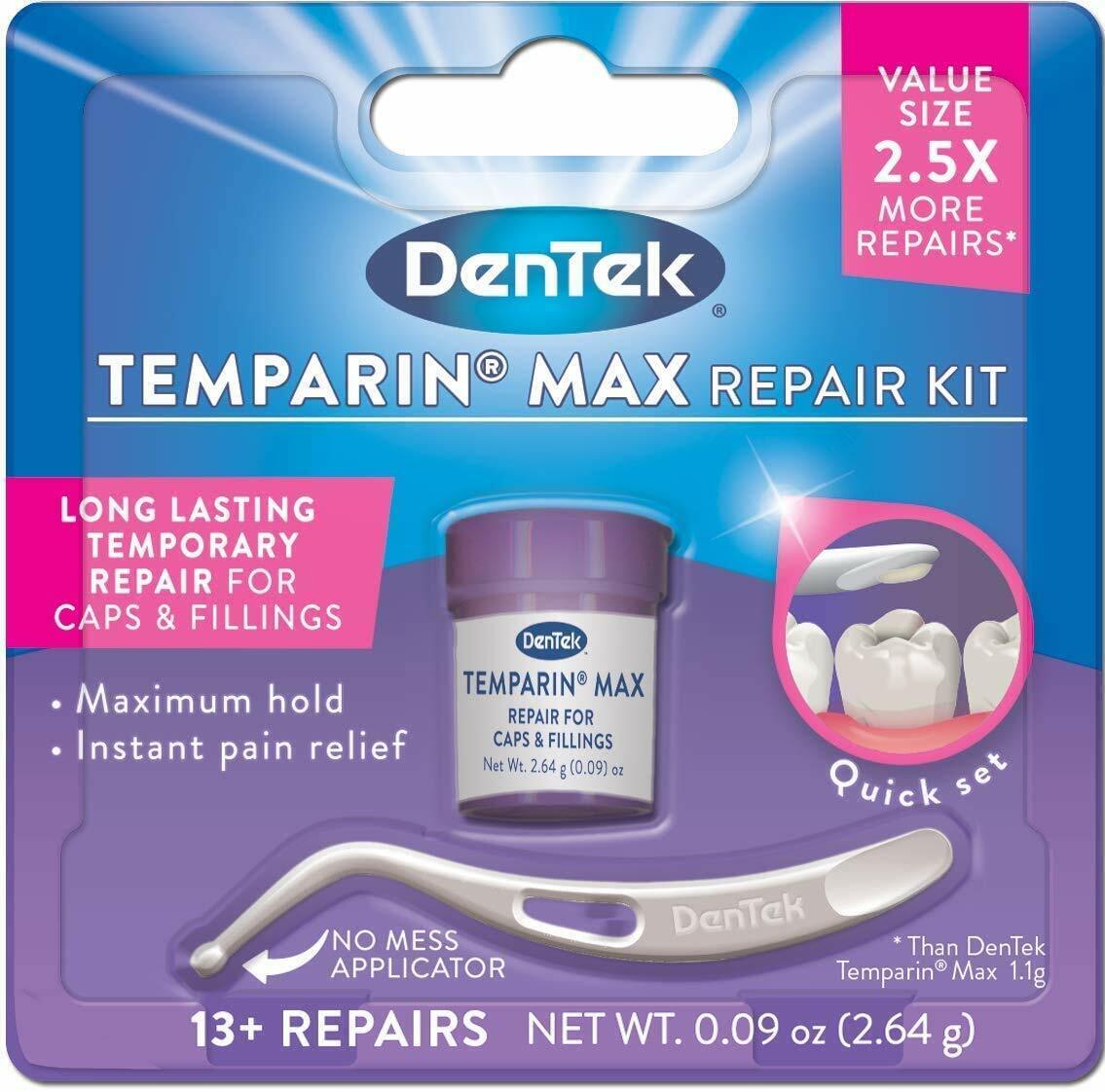DENTEK TEMPARIN MAX DENTAL REPAIR KIT LOST FILLING CAP CROWN INLAY FREE EXPRESS!