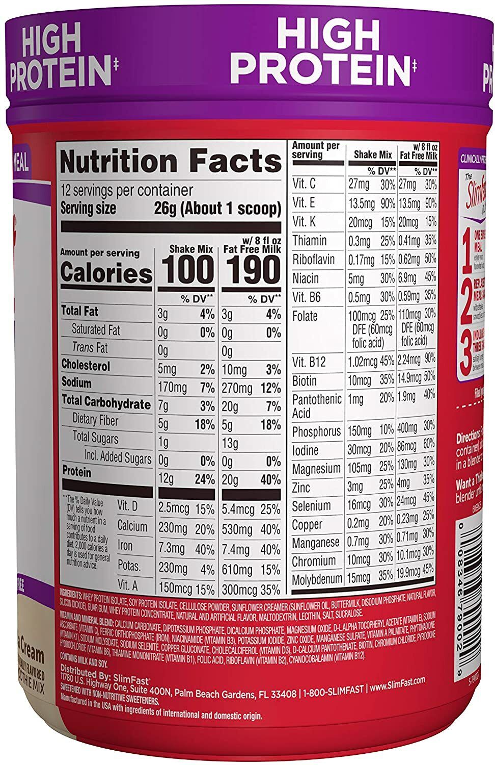 SlimFast Meal Replacement WEIGHT LOSS Vanilla Cream 312g EXP 24/03 QUICK SALE!!!