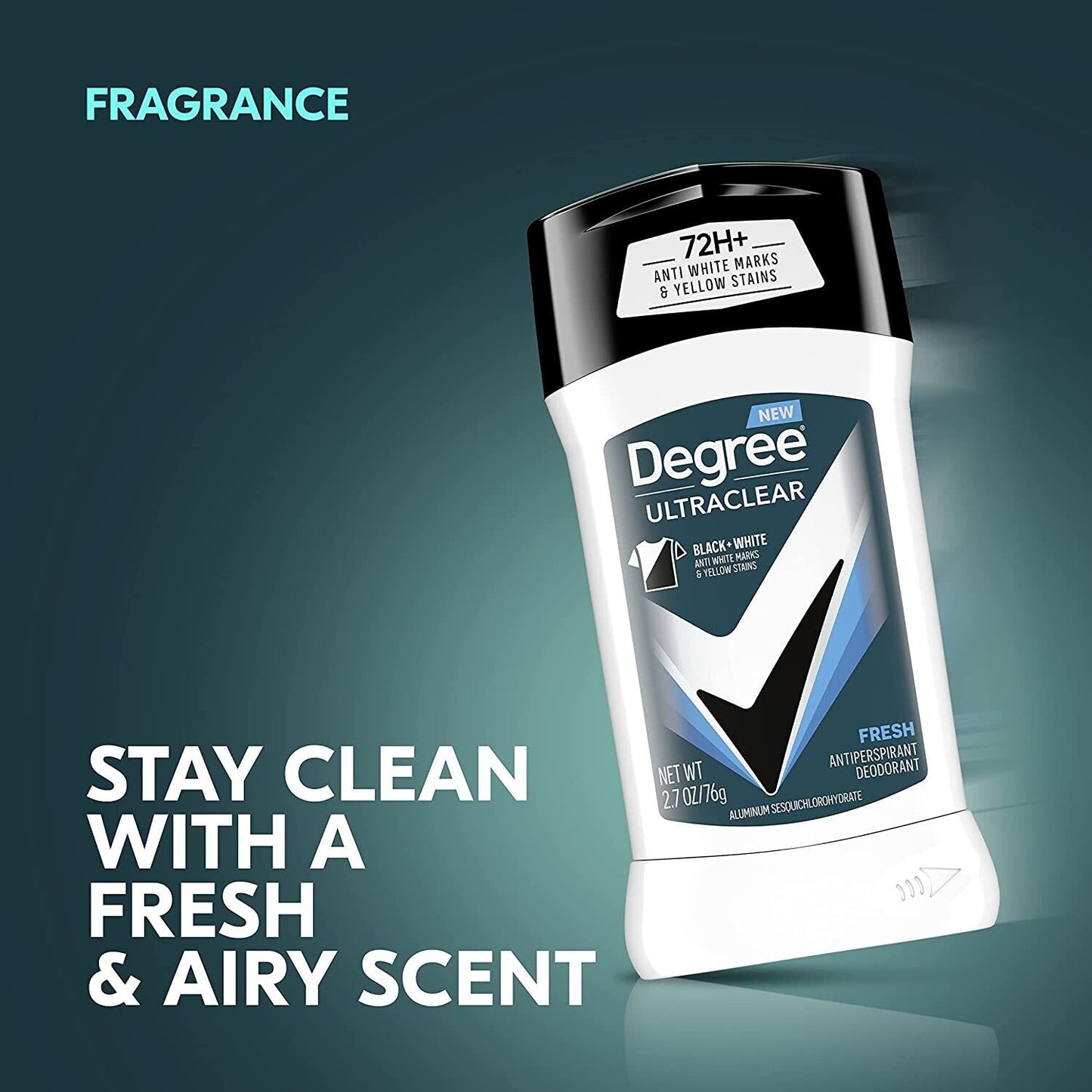 DEGREE Men UltraClear 72HR Antiperspirant Deodorant Stick Anti-Stain FRESH - 76g