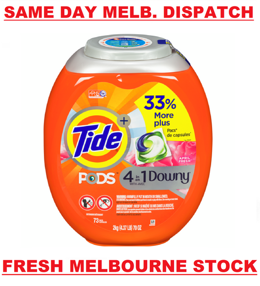 Tide PODS Laundry Detergent Liquid 73 Pacs Capsules April Fresh 4-in-1 Downy 2KG