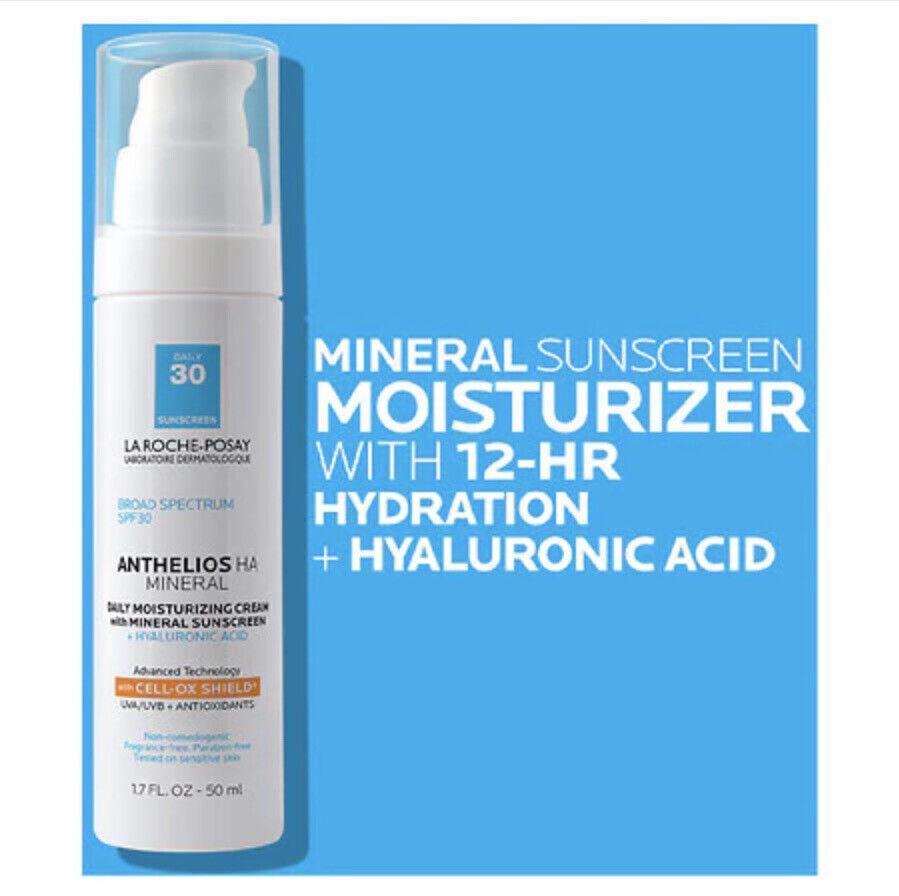 La Roche Posay Anthelios HA Mineral Daily Moisturizer Sunscreen SPF30 50mL - NEW