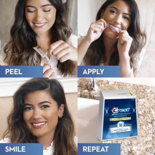Crest 3D Whitestrips RADIANT EXPRESS 1HR LEVEL 18 Teeth Whitening Kit 28 Strips