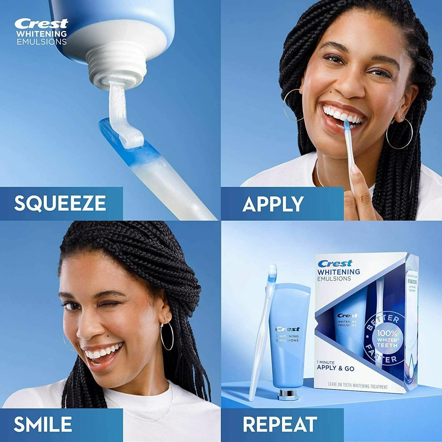 Crest Teeth Whitening Gel - Express White Bleaching Kit + Applicator Pen 25g NEW