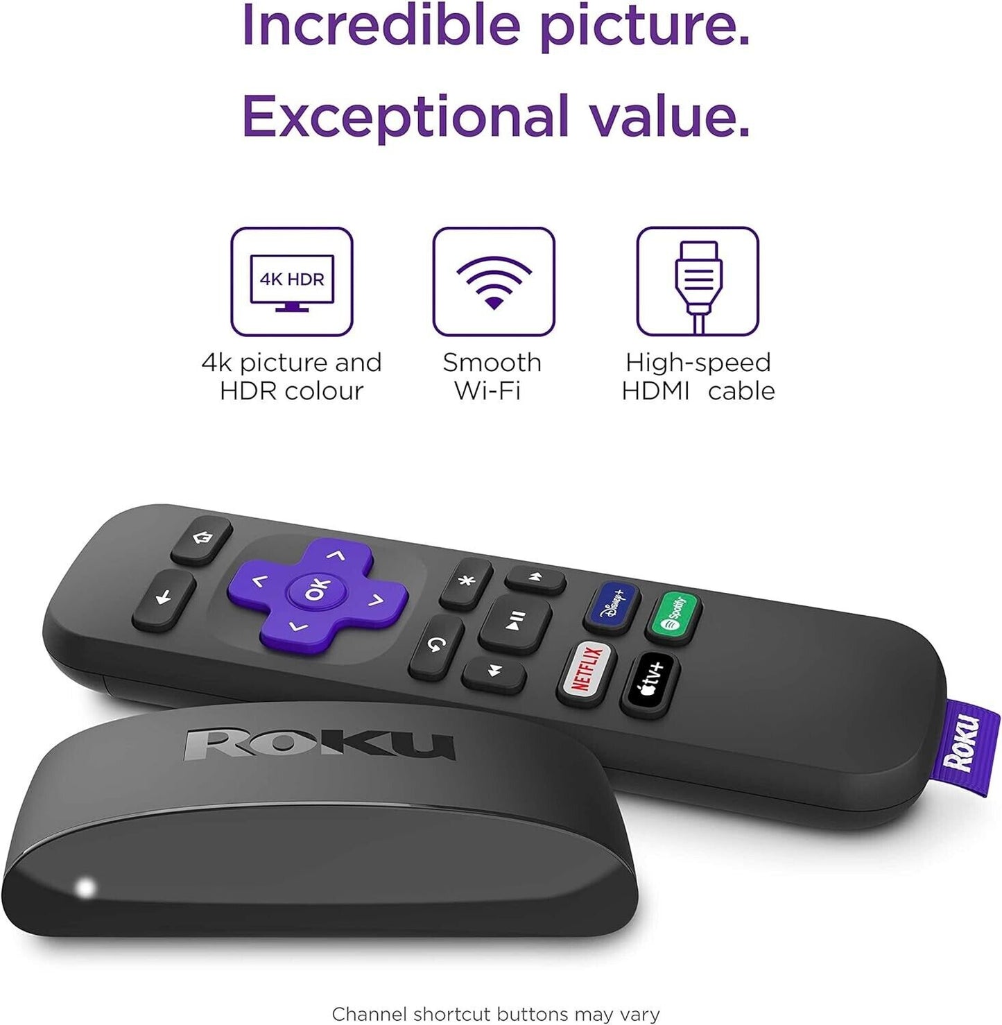 Roku Express 4K | HD | HDR Streaming for Netflix Plex Amazon Prime Video Disney+