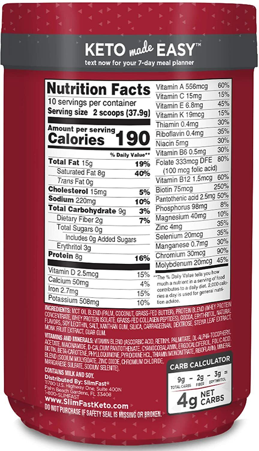 SlimFast KETO Meal Replacement Shake - Fudge Brownie 379g BBD 28/08 QUICK SALE!
