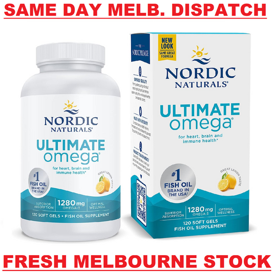 NORDIC NATURALS Ultimate Omega 1280mg EPA & DHA Fish Oil - 120 Soft Gels Lemon