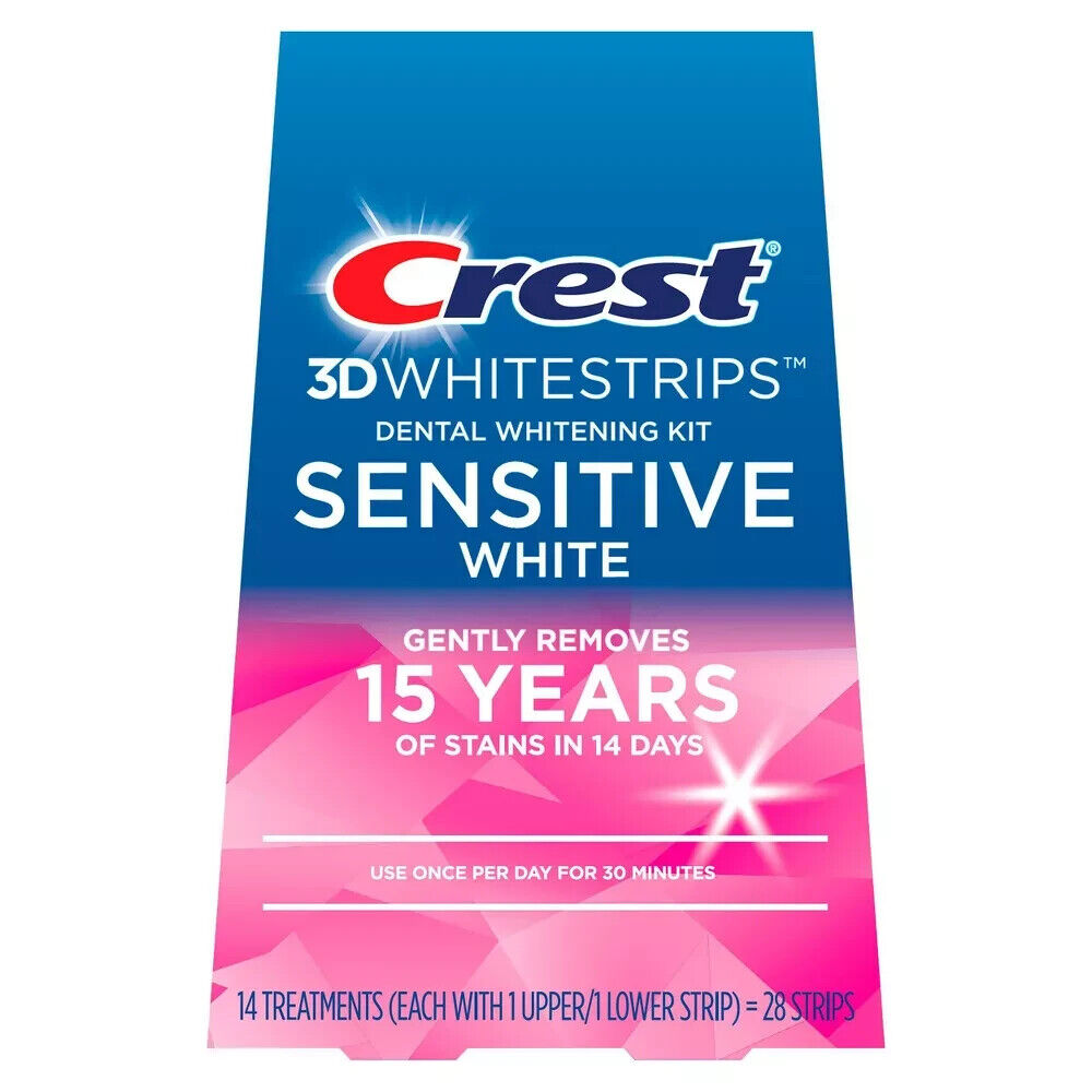 Crest 3D White Strips SENSITIVE Dental Teeth Whitening Kit 28 Strips - BRAND NEW