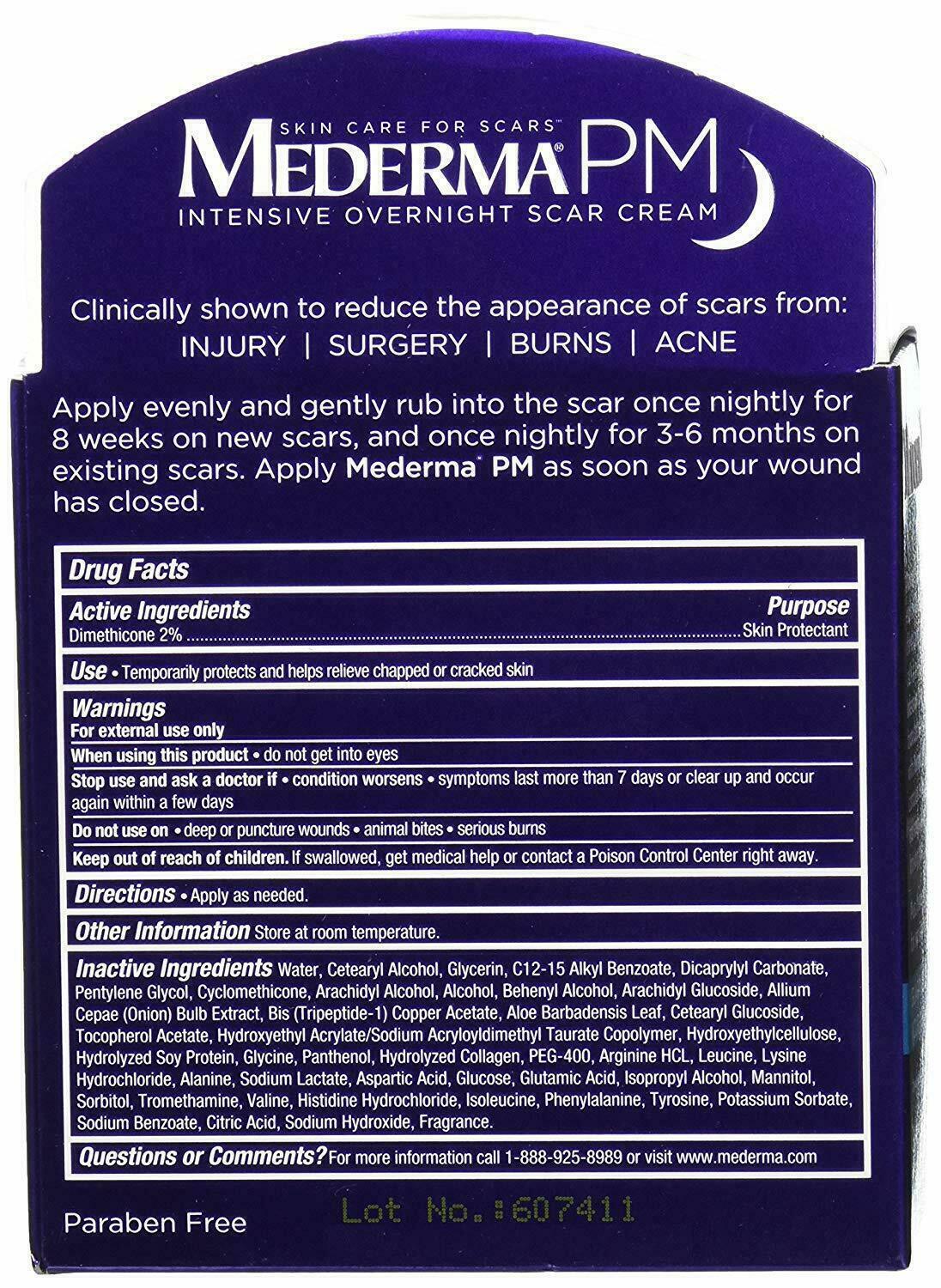 Mederma PM Intensive Overnight Scar Gel Cream Old or New Scars Injury Burns Acne