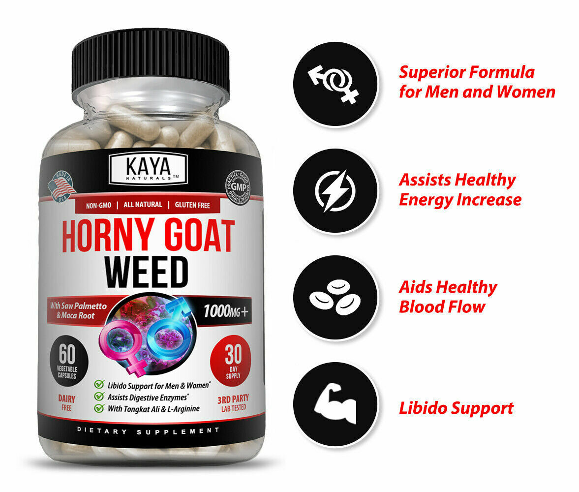 Horny Goat Weed 1560mg LIBIDO BOOSTER APHRODISIAC 60 Caps - FREE EXPRESS POST!