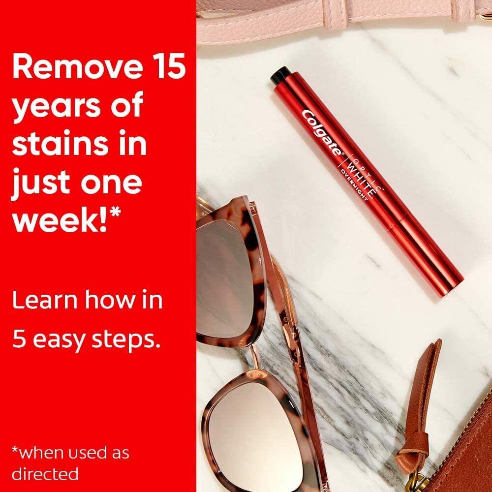 COLGATE Optic White Overnight Teeth Whitening Pen - 35 Treatments - USA VERSION