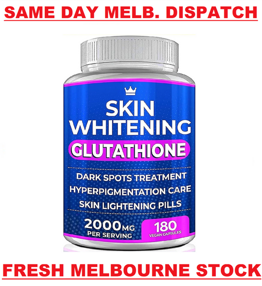 SKIN WHITENING GLUTATHIONE 2000MG 180 VEGAN CAPS BRIGHTENING LIGHTENING PILLS!