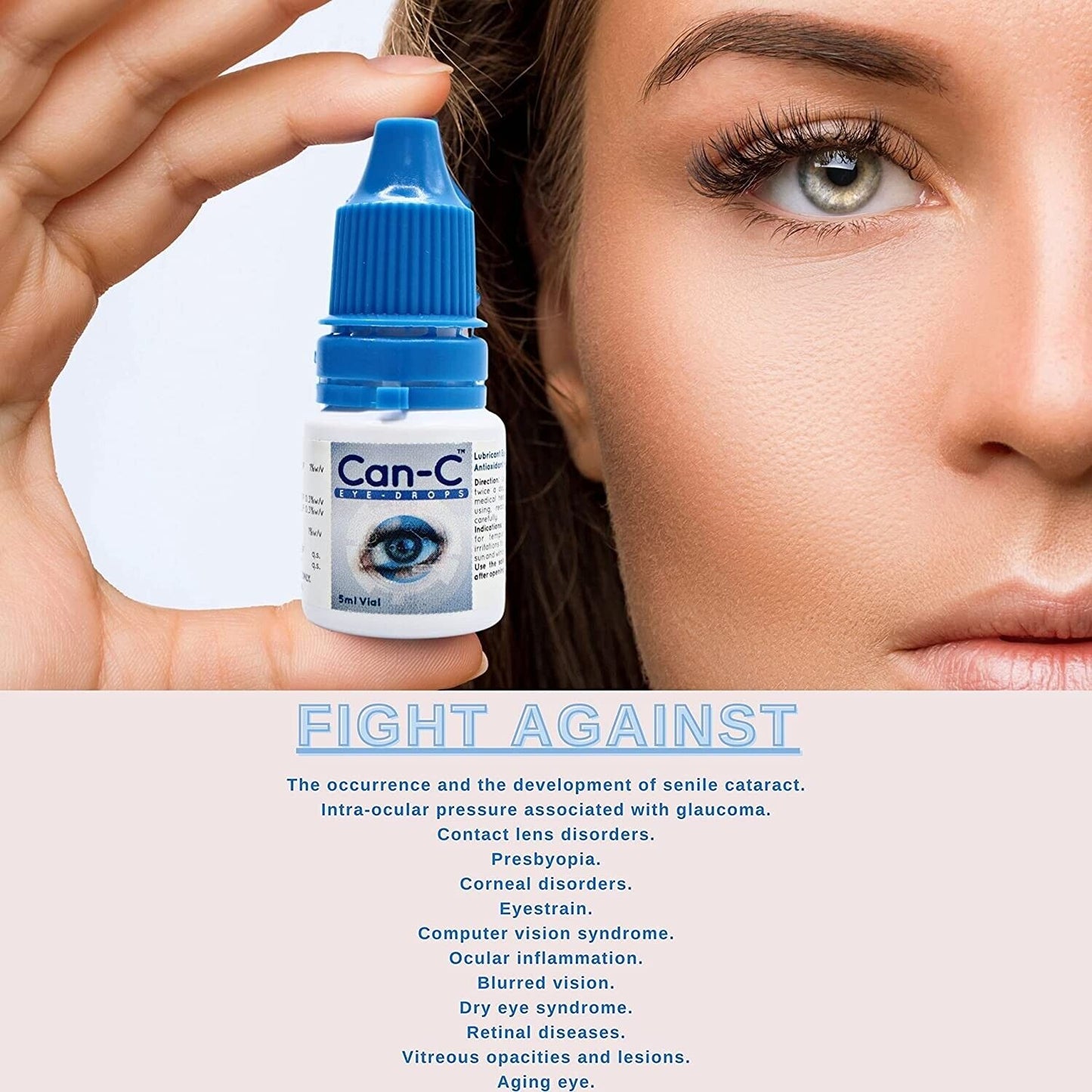 CAN-C Eye Drops Cataract Lubricant with Antioxident N-Acetylcarnosine - 2 x 5mL