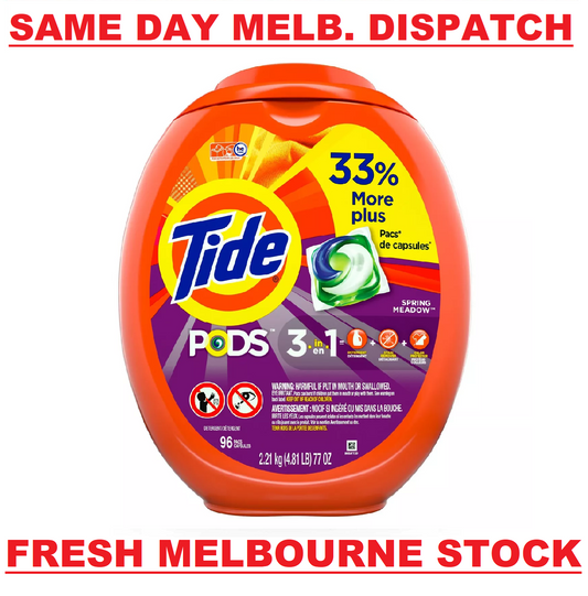 Tide PODS Laundry Detergent Liquid Pacs Capsules, Spring Meadow Scent (96 Count)