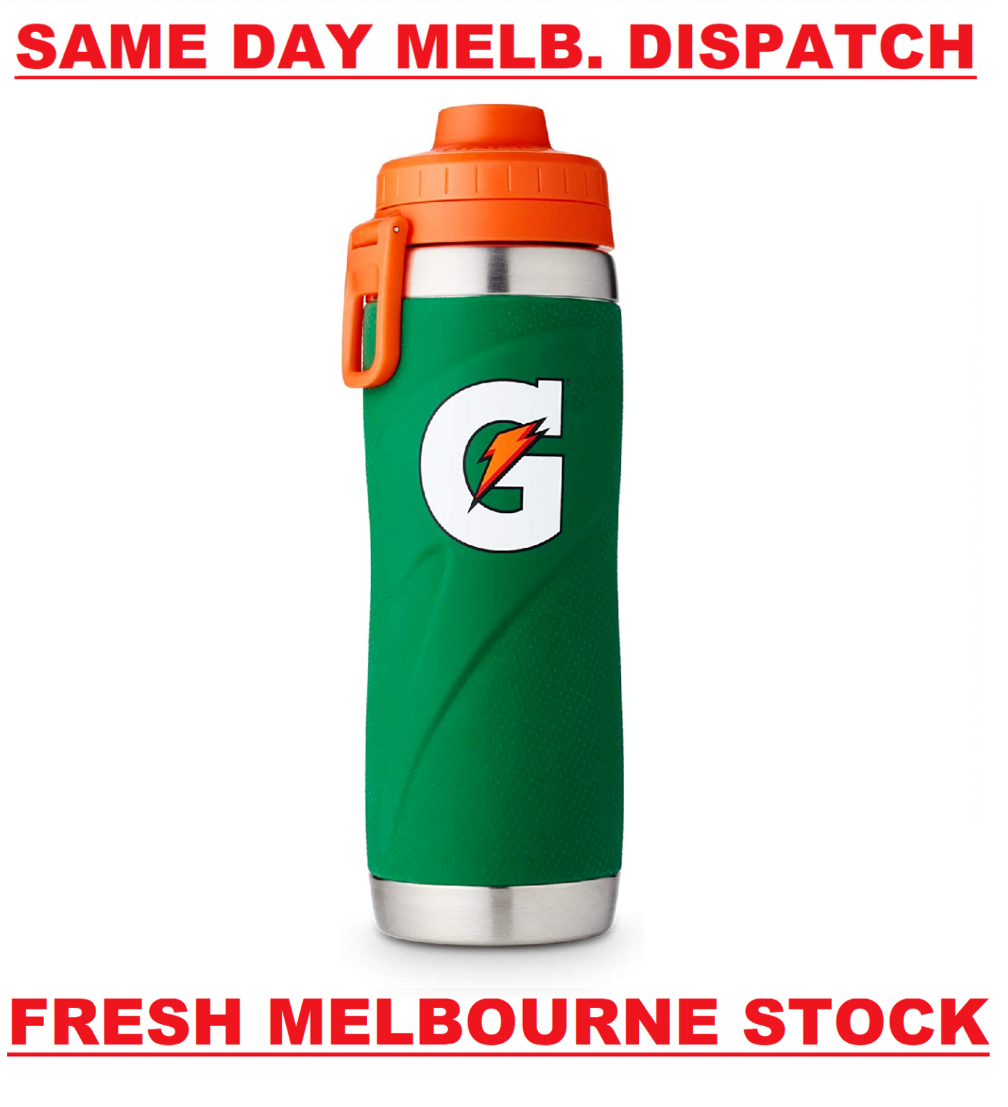 Gatorade Stainless Steel Drink Bottle - DOUBLE WALL INSULATION BPA FREE - 768mL