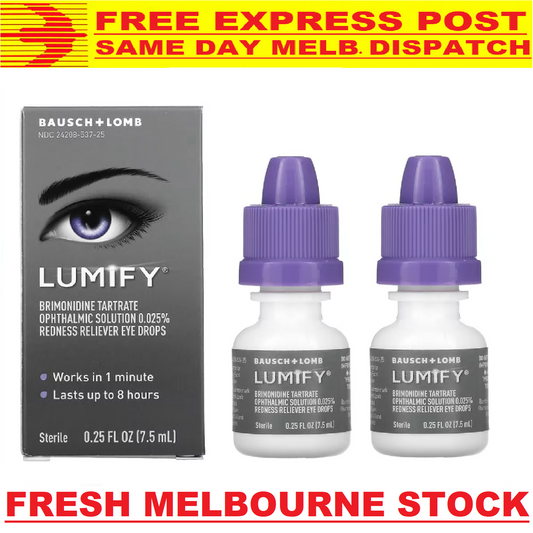 Lumify Redness Reliever Eye Drops, 7.5 ml x 2 Pack Exp 08/25 MELBOURNE stocks