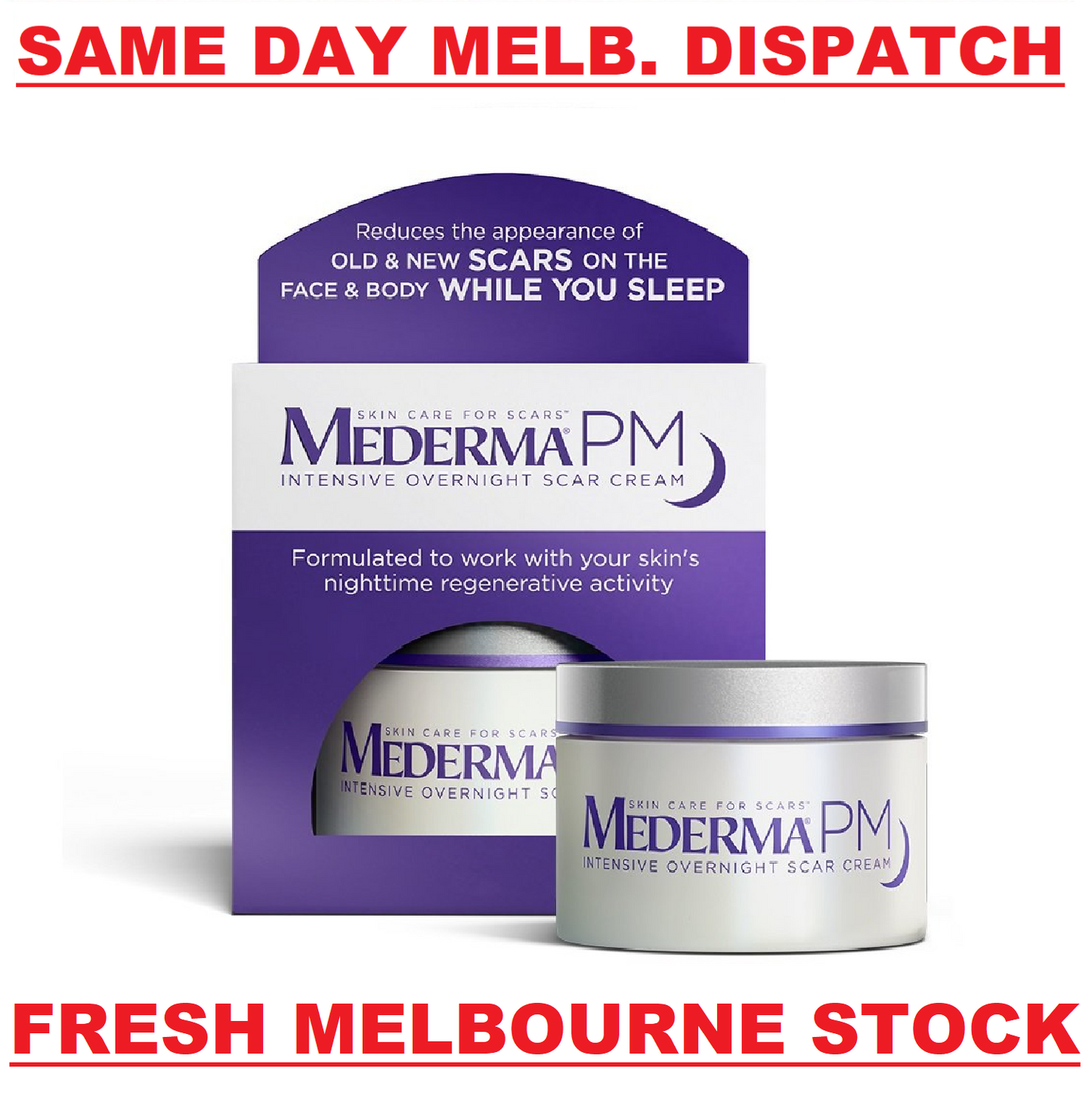 Mederma PM Intensive Overnight Scar Gel Cream Old or New Scars Injury Burns Acne