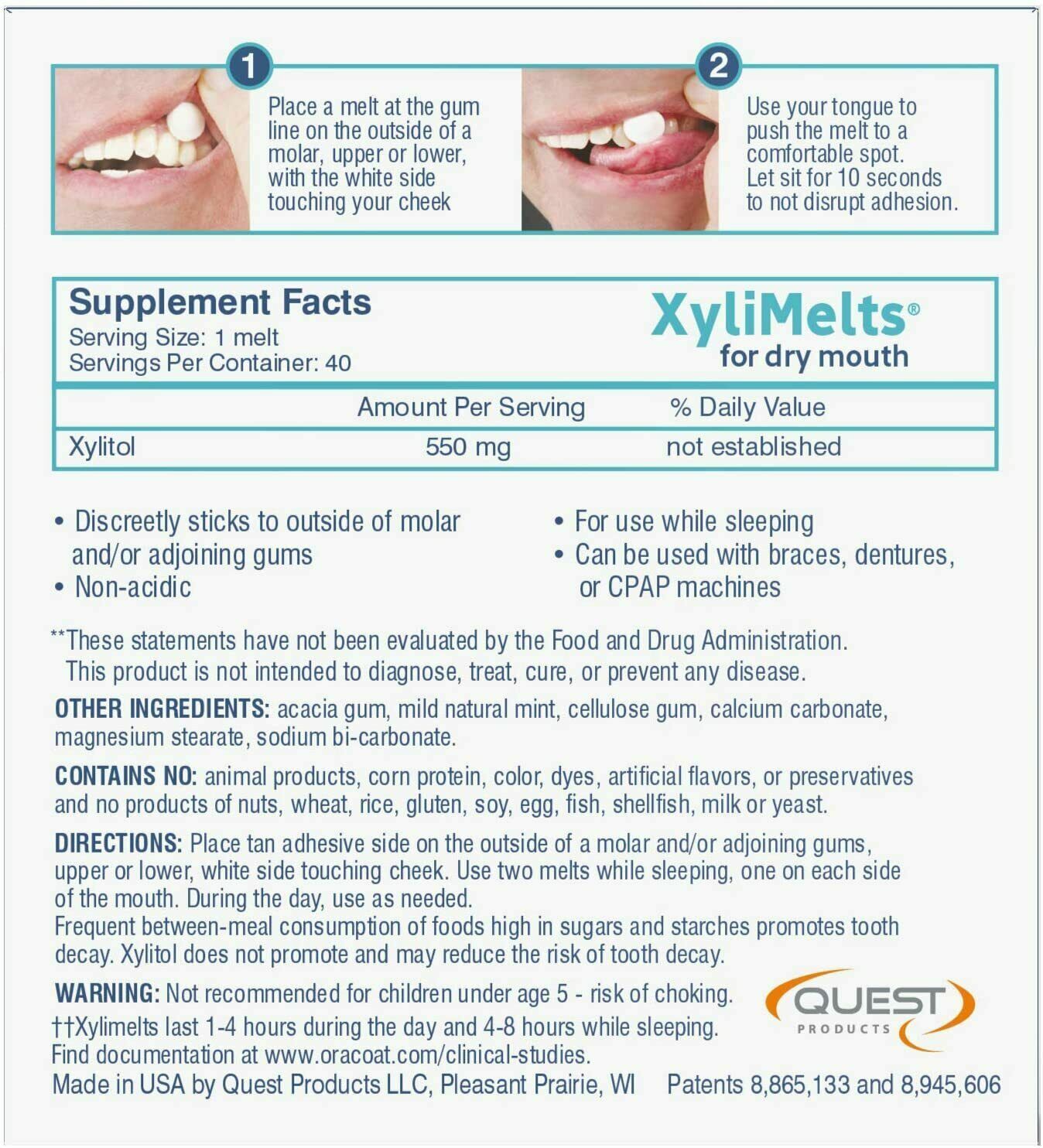 XYLIMELTS FOR DRY MOUTH MILD MINT, 120 DISC MAILER PACK - FREE EXPRESS POST