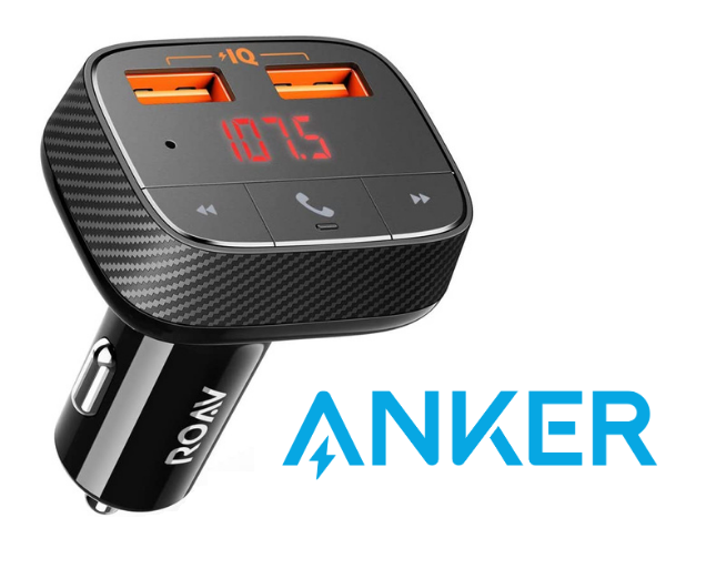ANKER ROAV FM TRANSMITTER SMARTCHARGE BLUETOOTH CAR KIT F0 HANDS FREE R5113112