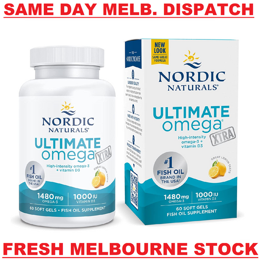 NORDIC NATURALS Ultimate Omega XTRA 1480mg + D3 1000 IU - 60 Soft Gels Lemon