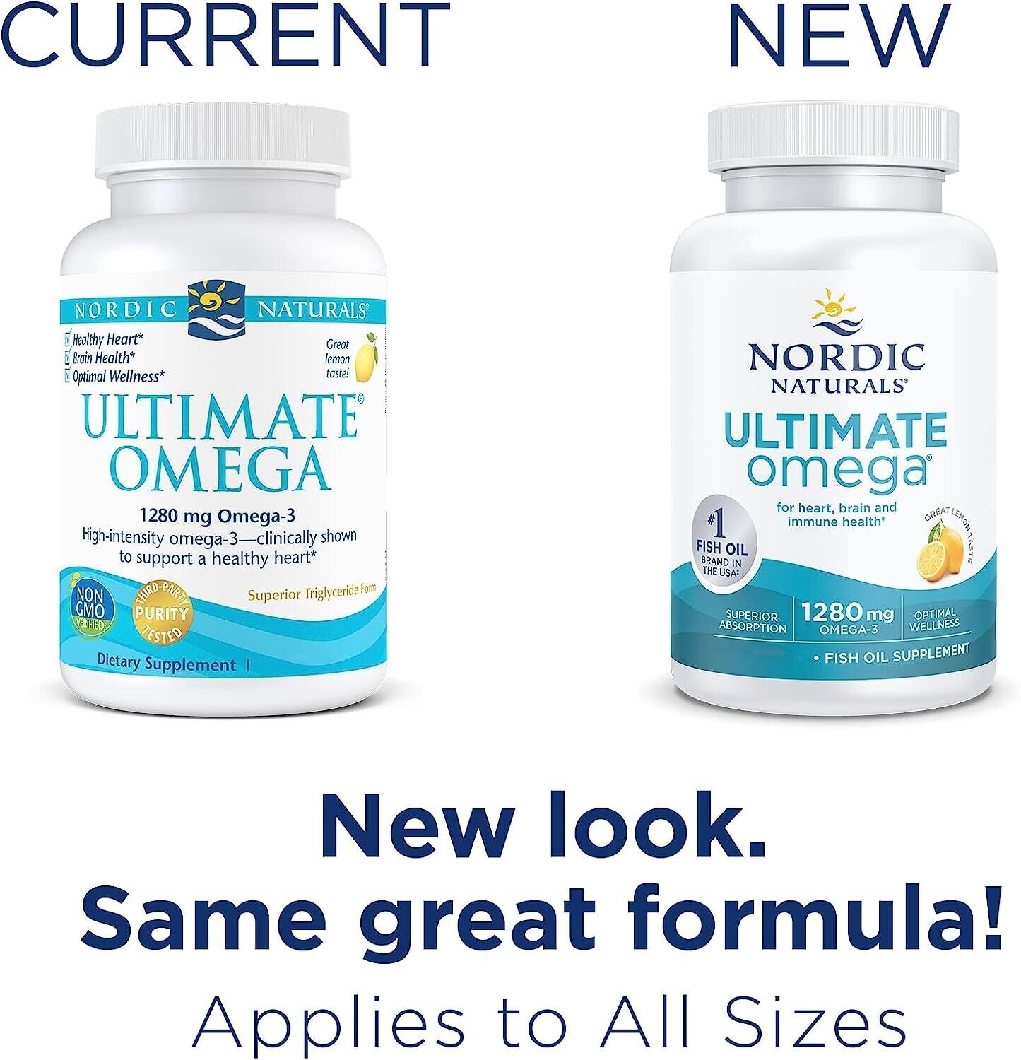 NORDIC NATURALS Ultimate Omega 1280mg EPA & DHA Fish Oil - 60 Soft Gels Lemon
