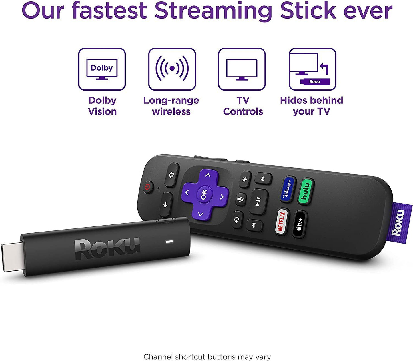 Roku Streaming Stick 4K 3820R 4K UHD HDR ULTRA HD w/ NETFLIX PLEX PRIME VIDEO