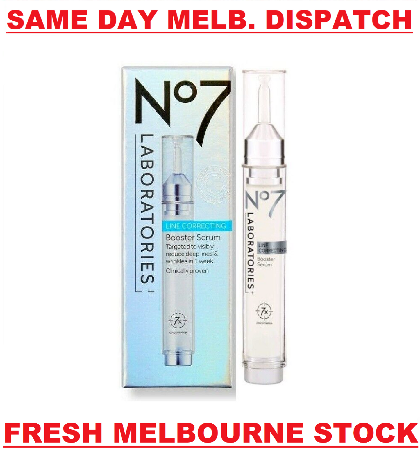 Boots No7 Laboratories LINE CORRECTING ANTI AGING Booster Serum 15mL - BRAND NEW
