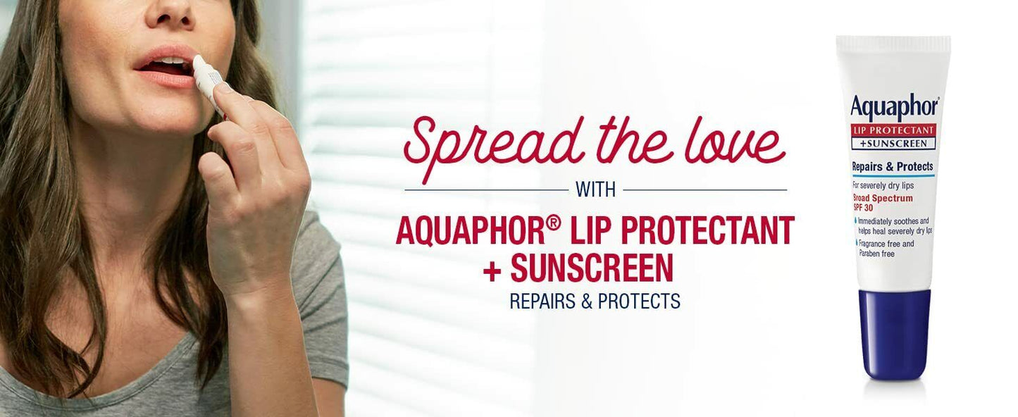 Aquaphor Lip Balm Protectant + Sunscreen SPF30 Severely Dry Chapped Cracked Lips