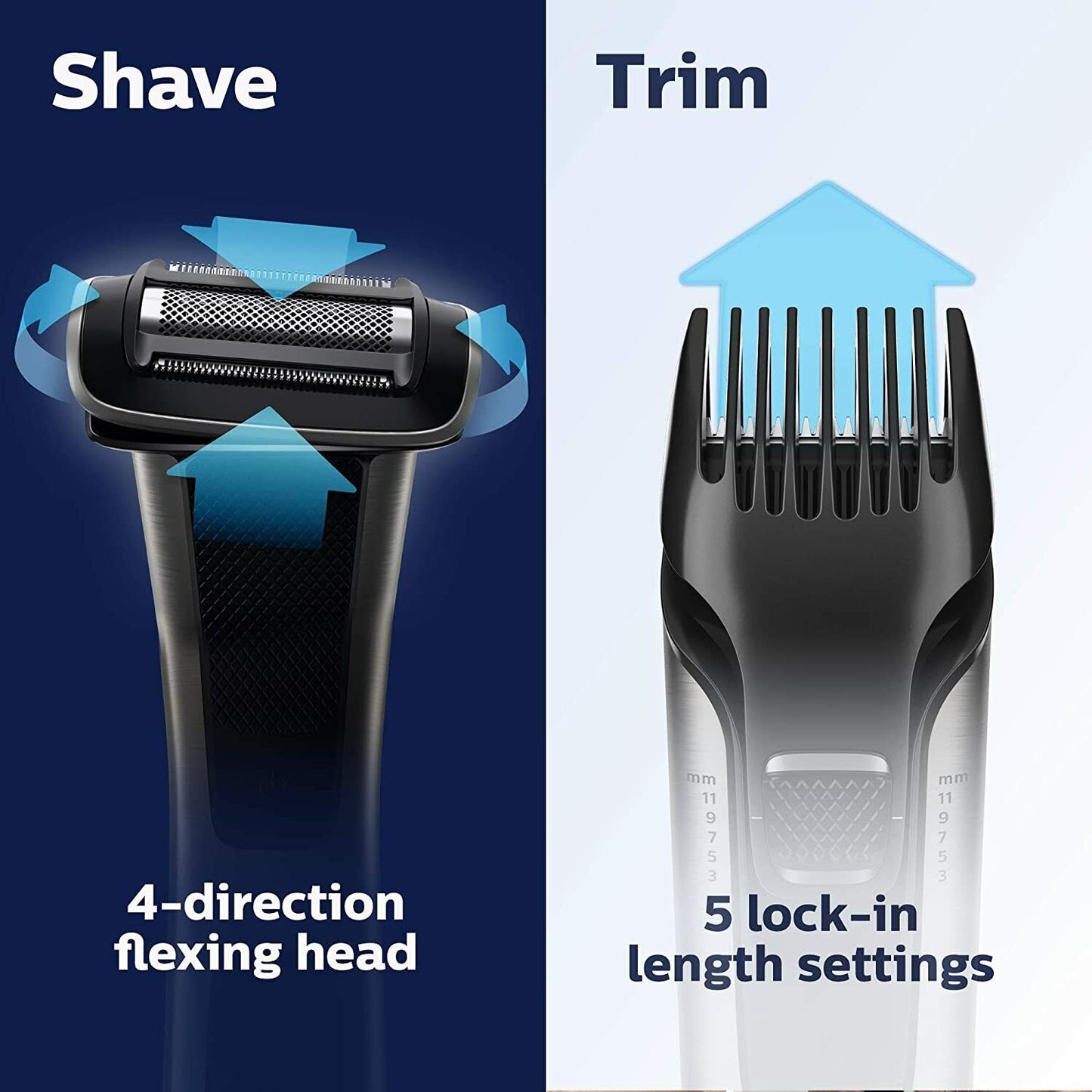 Philips Norelco BG7030/49 Bodygroom Series 7000 Shower Proof Dual-sided Trimmer
