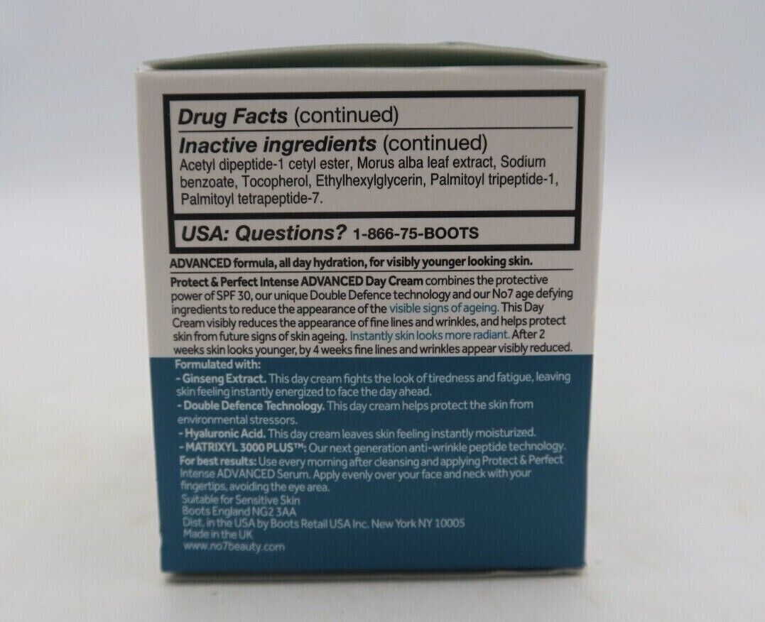 No7 Protect & Perfect INTENSE Advanced Day Cream Anti Aging SPF30 50ml BRAND NEW