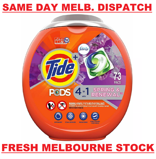 Tide PODS Laundry Detergent Liquid 73 Pacs Capsules Spring Renewal 4-in1 Febreze