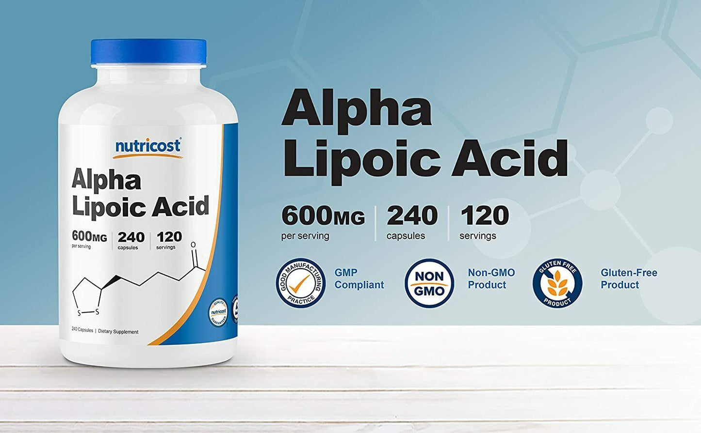 Nutricost Alpha Lipoic Acid 600mg 240 Caps PREMIUM Quality VALUE PACK MELB STOCK