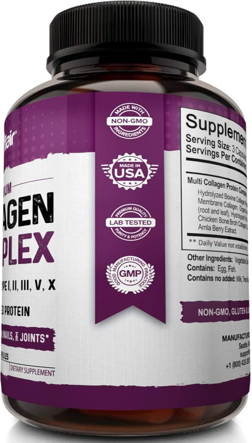 NutrFlair COLLAGEN COMPLEX 2250mg 180 Caps Type 1 2 3 4 & 5 - FREE EXPRESS POST