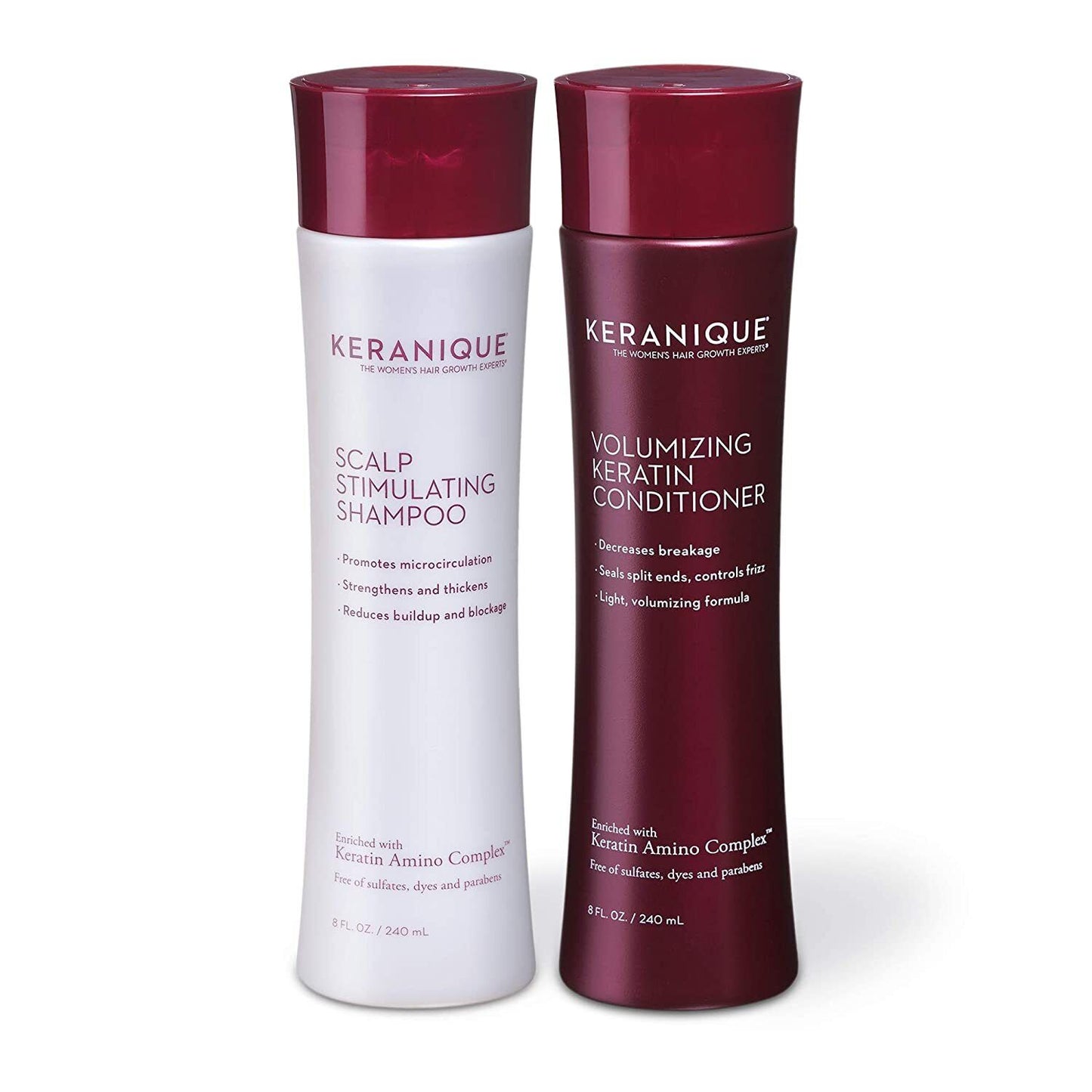 KERANIQUE Scalp Stimulating Shampoo & Volumizing Keratin Conditioner Hair Growth