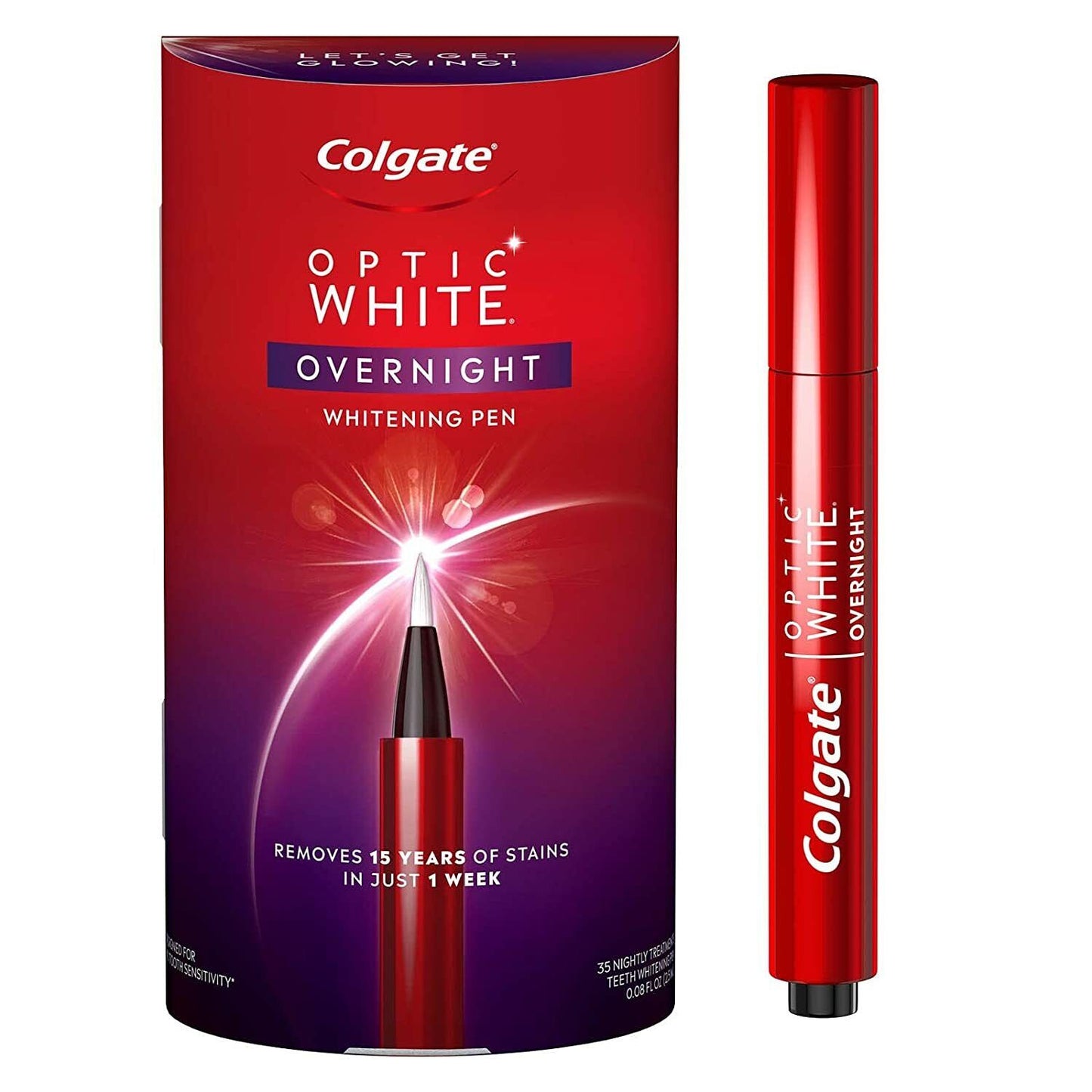 COLGATE Optic White Overnight Teeth Whitening Pen - 35 Treatments - USA VERSION