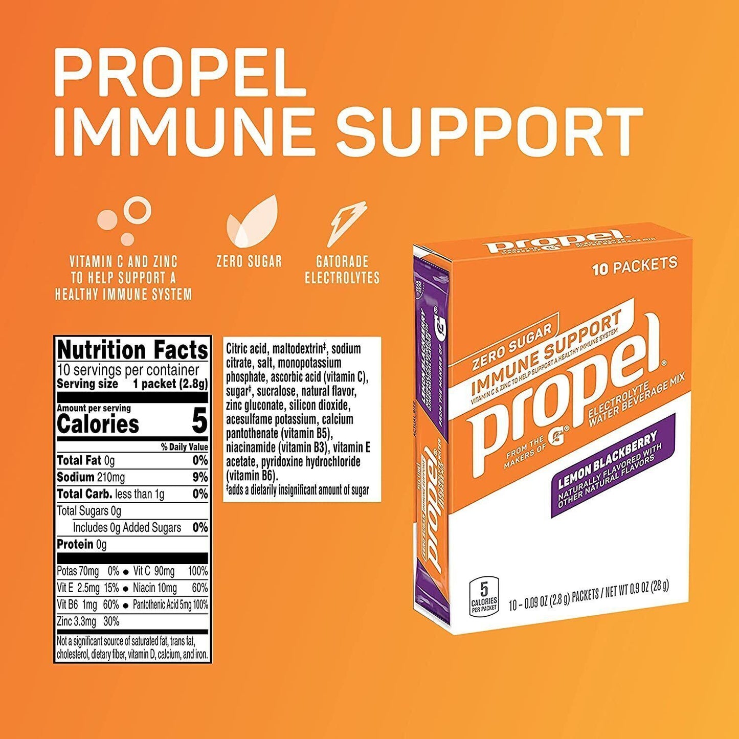 Propel (Gatorade) Sports Drink Powder-10 Servings-Sugar Free- 9 Flavour Choices