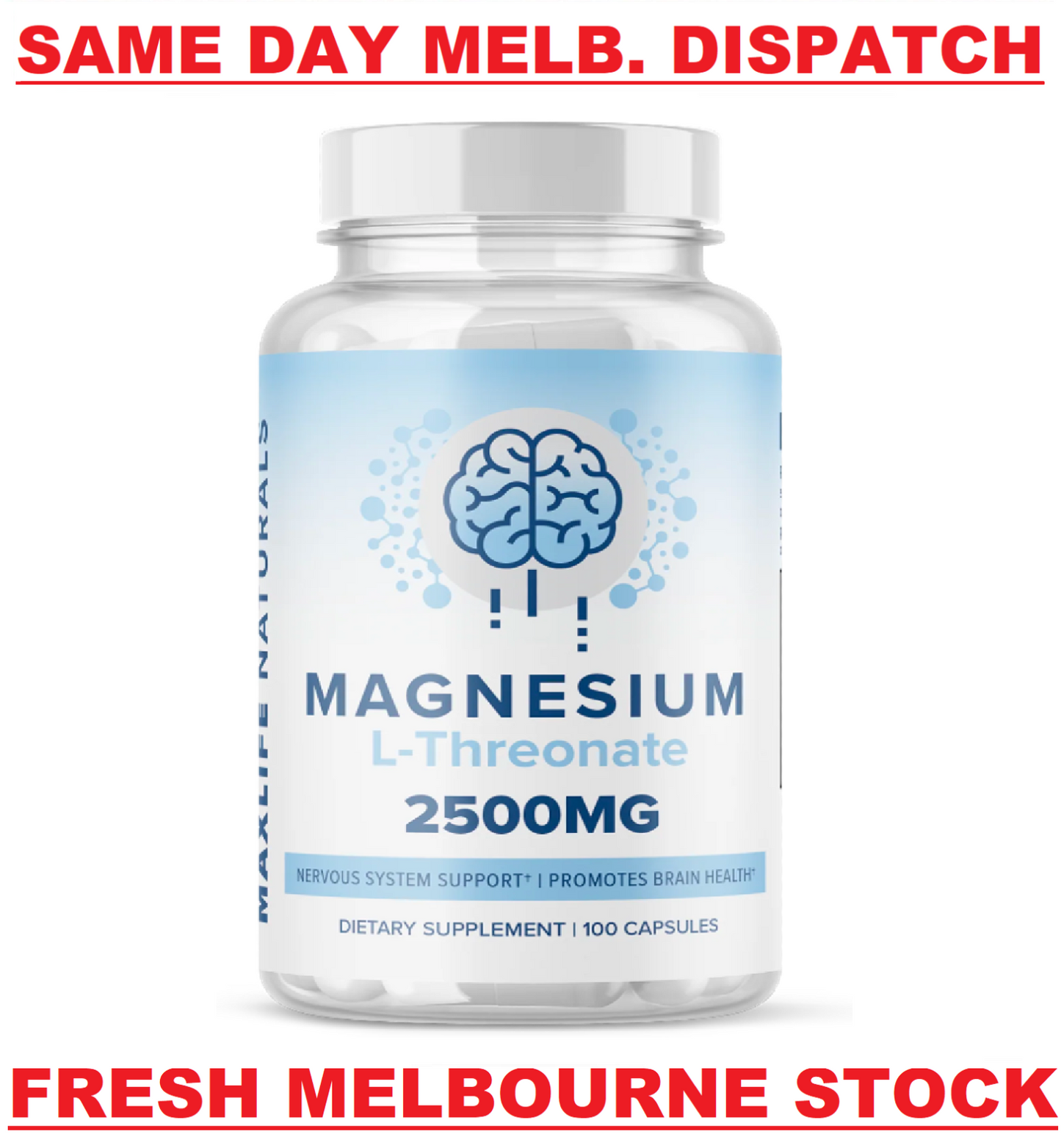 MaxLife Magnesium L-Threonate 2500mg 100 Caps EXTRA STRENGTH PREMIUM GRADE! USA