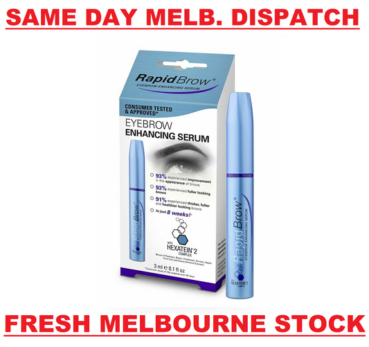 GENUINE RapidLash Rapidbrow Eyebrow Enhancing Serum 3ml Hexatein 2 Complex AUS