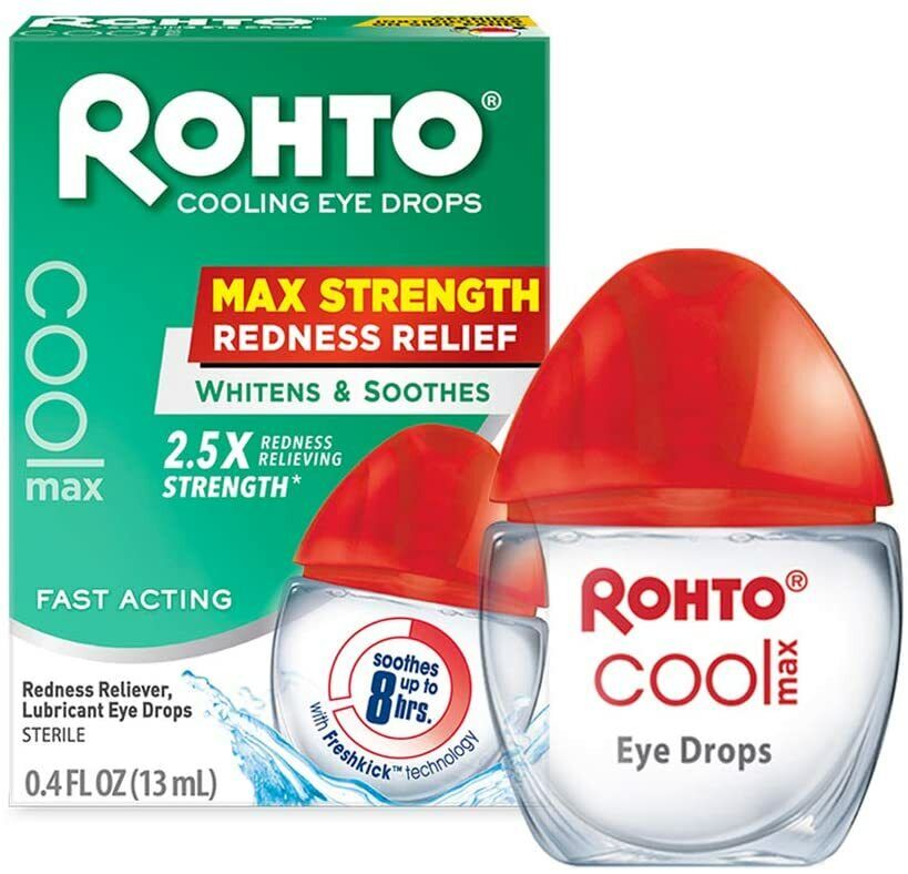 ROHTO COOLING LUBRICANT EYE DROPS MAX STRENGTH REDNESS RELIEF FREE EXPRESS POST