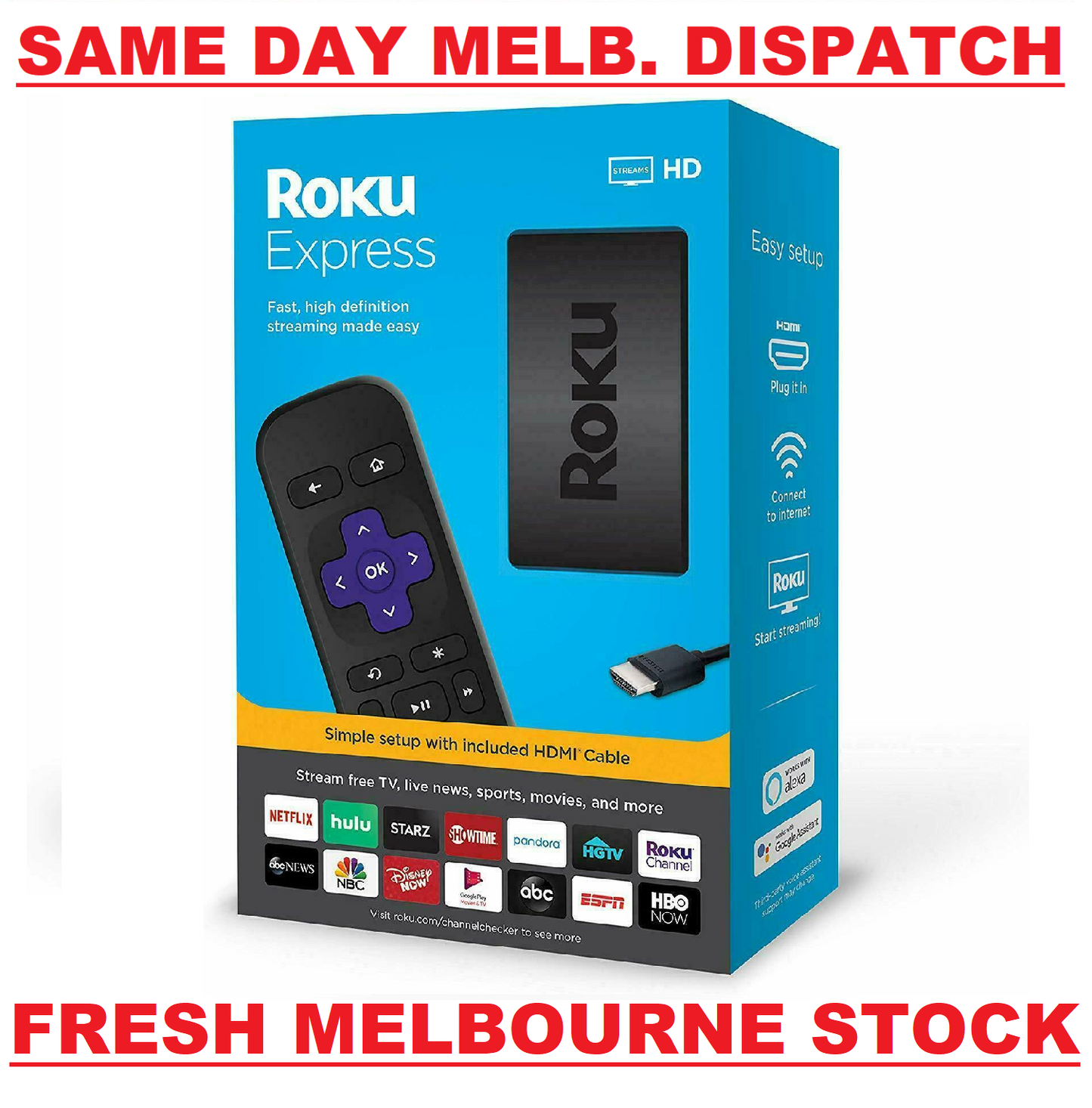 Roku Express Latest Edition 3930R HD 1080p HDMI TV Streamer Netflix Prime Video
