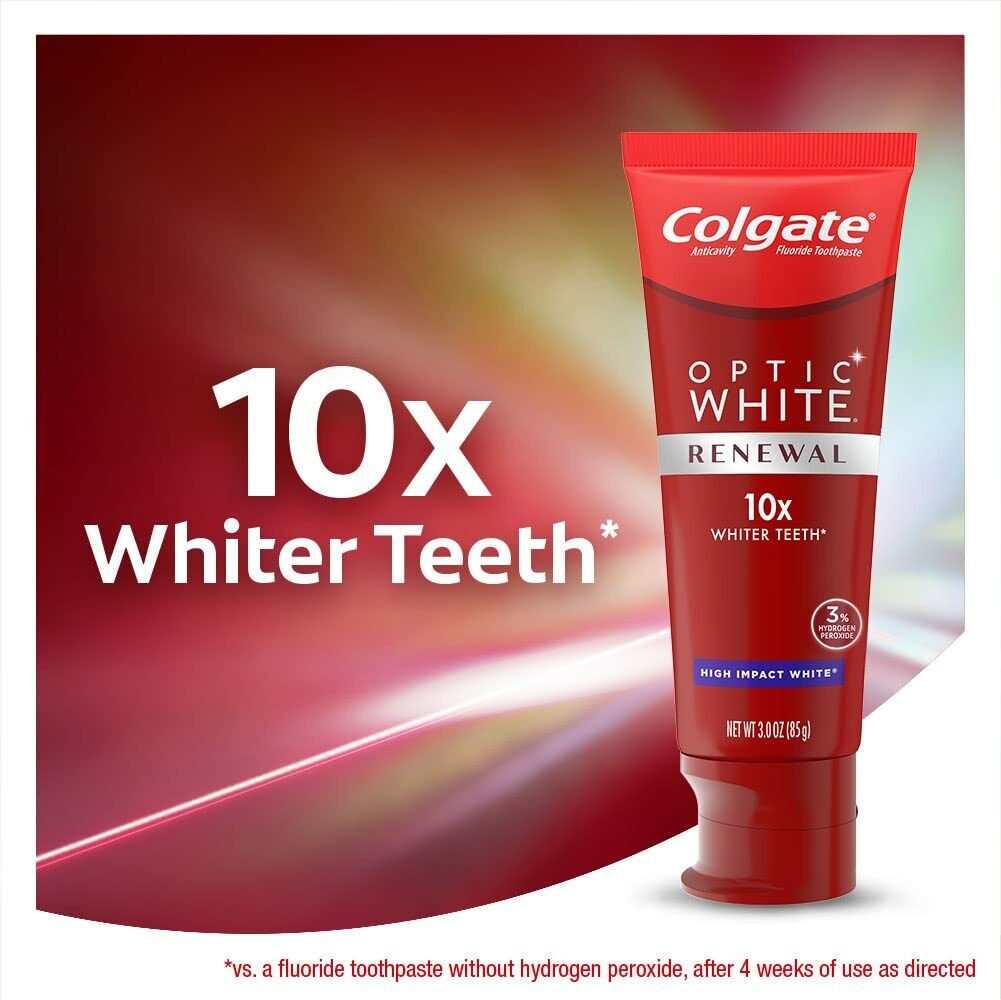 Colgate 2 x 85g Pack Optic White Renewal High Impact Teeth Whitening Toothpaste