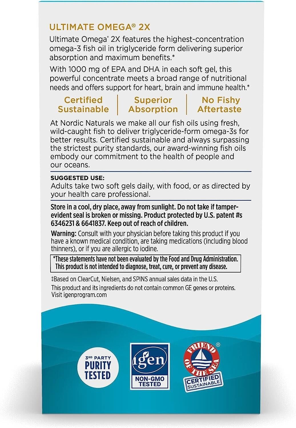 NORDIC NATURALS Ultimate Omega 2X 2150mg EPA/DHA Fish Oil - 60 Soft Gels Lemon